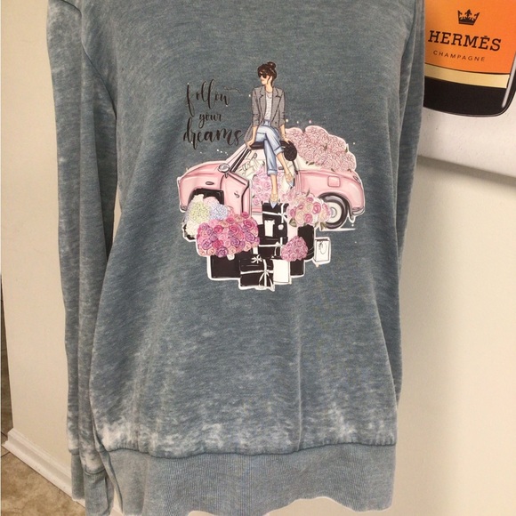 Gray Long Top L - Picture 4 of 11